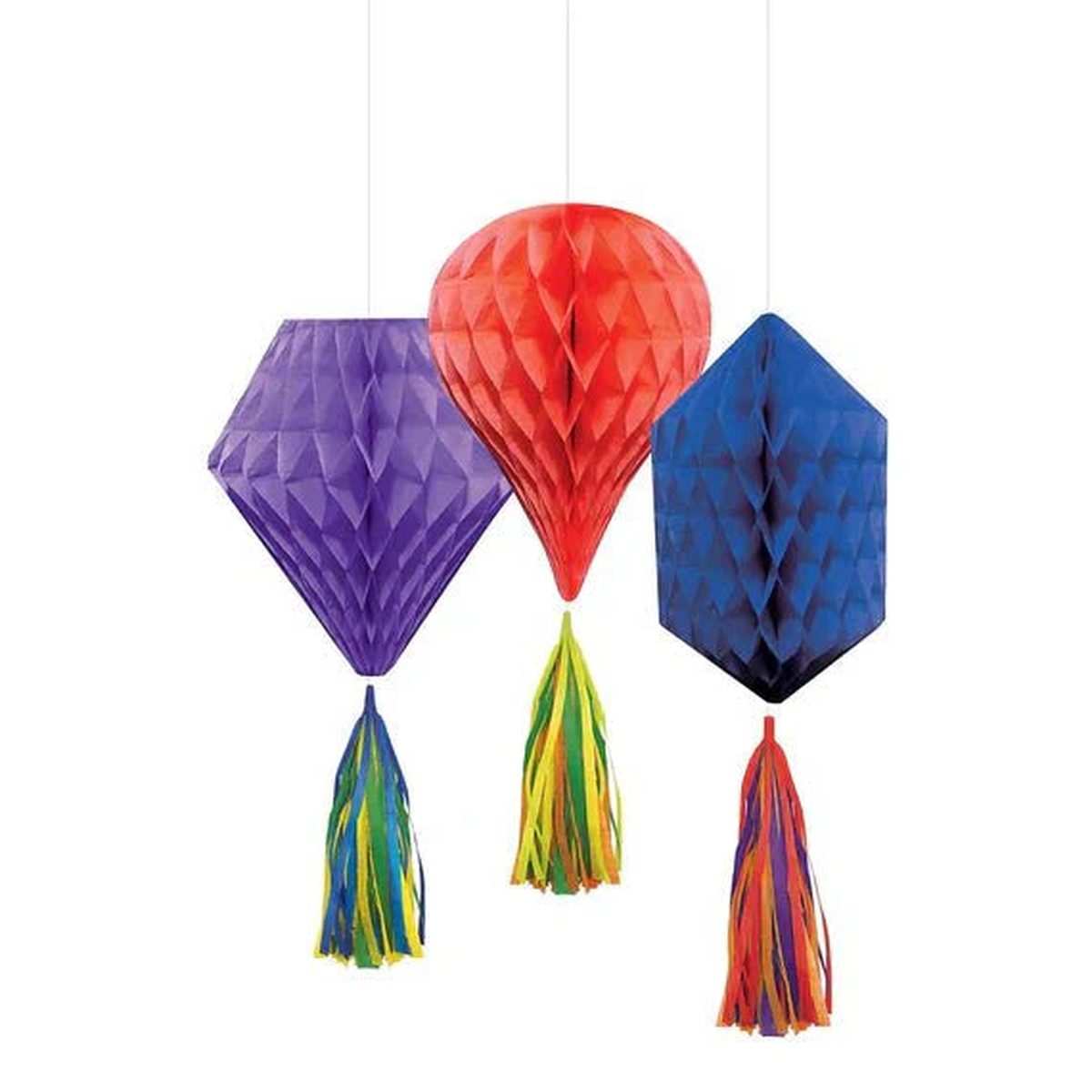 Mini Rainbow Honeycomb Decorations 3pc - Amscan