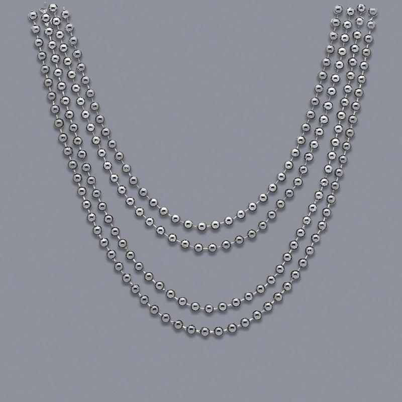 Metallic Beads - Silver 32 In /4 Pkg