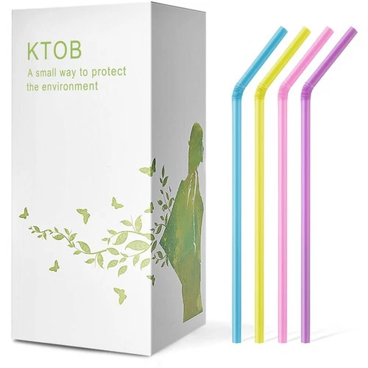 Biodegradable Flexible Drinking Straws - 200 Count 100% Plant-Based Compostable