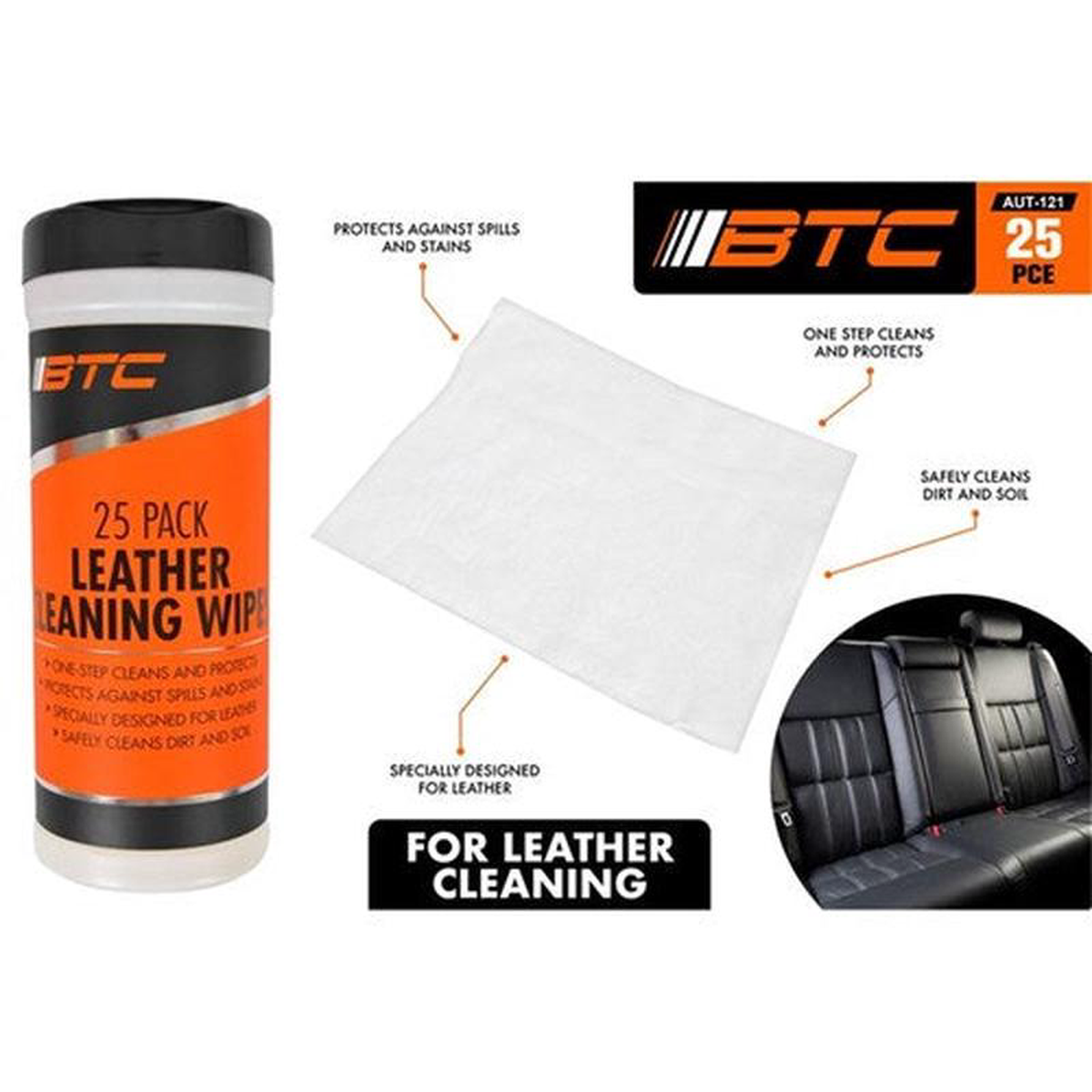 LEATHER CLEANING WIPES 25PC
