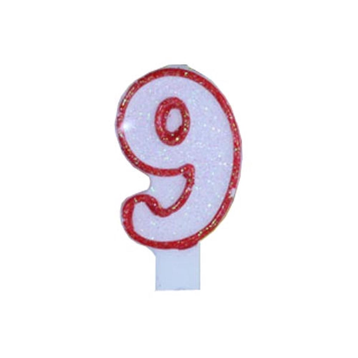"9" Large Birthday Candle