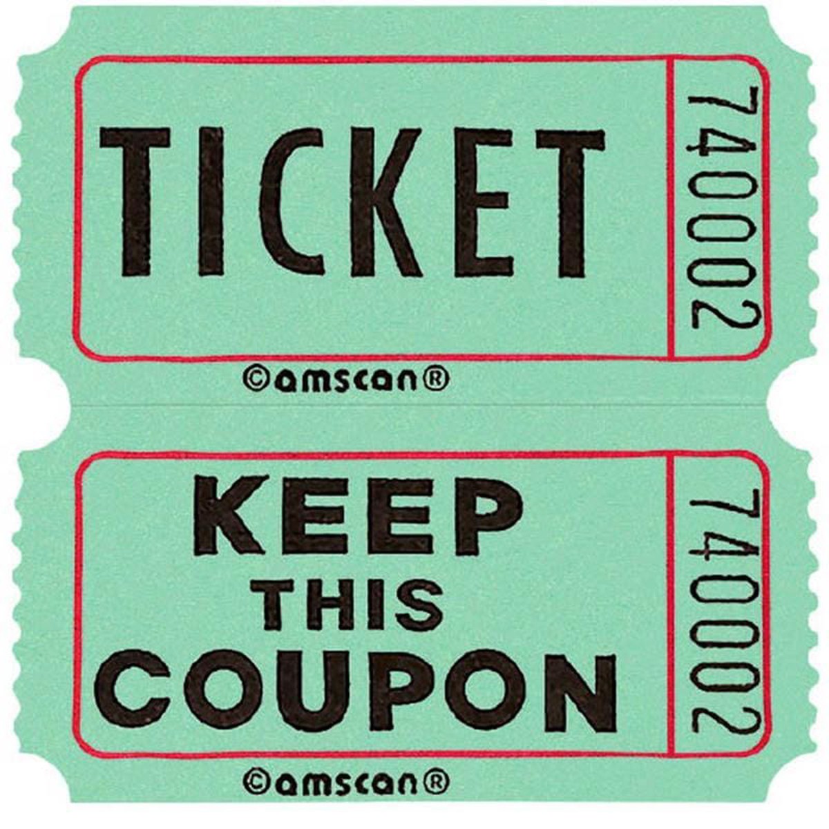 Double Ticket Roll- 2000/pkg. - Green