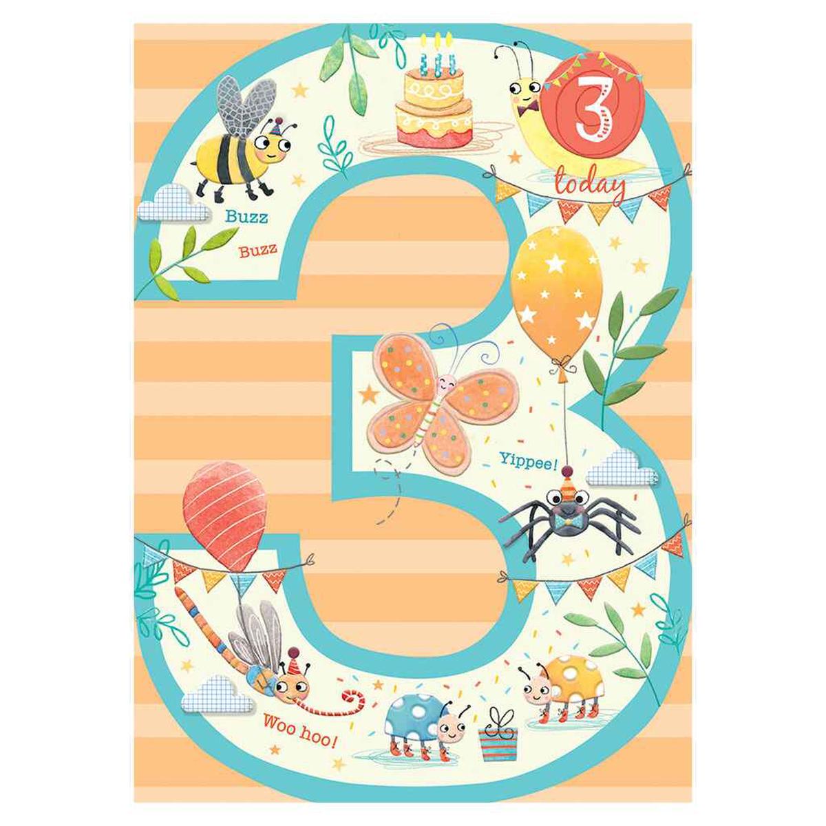 3-Buzz Buzz Bugs Greeting Card