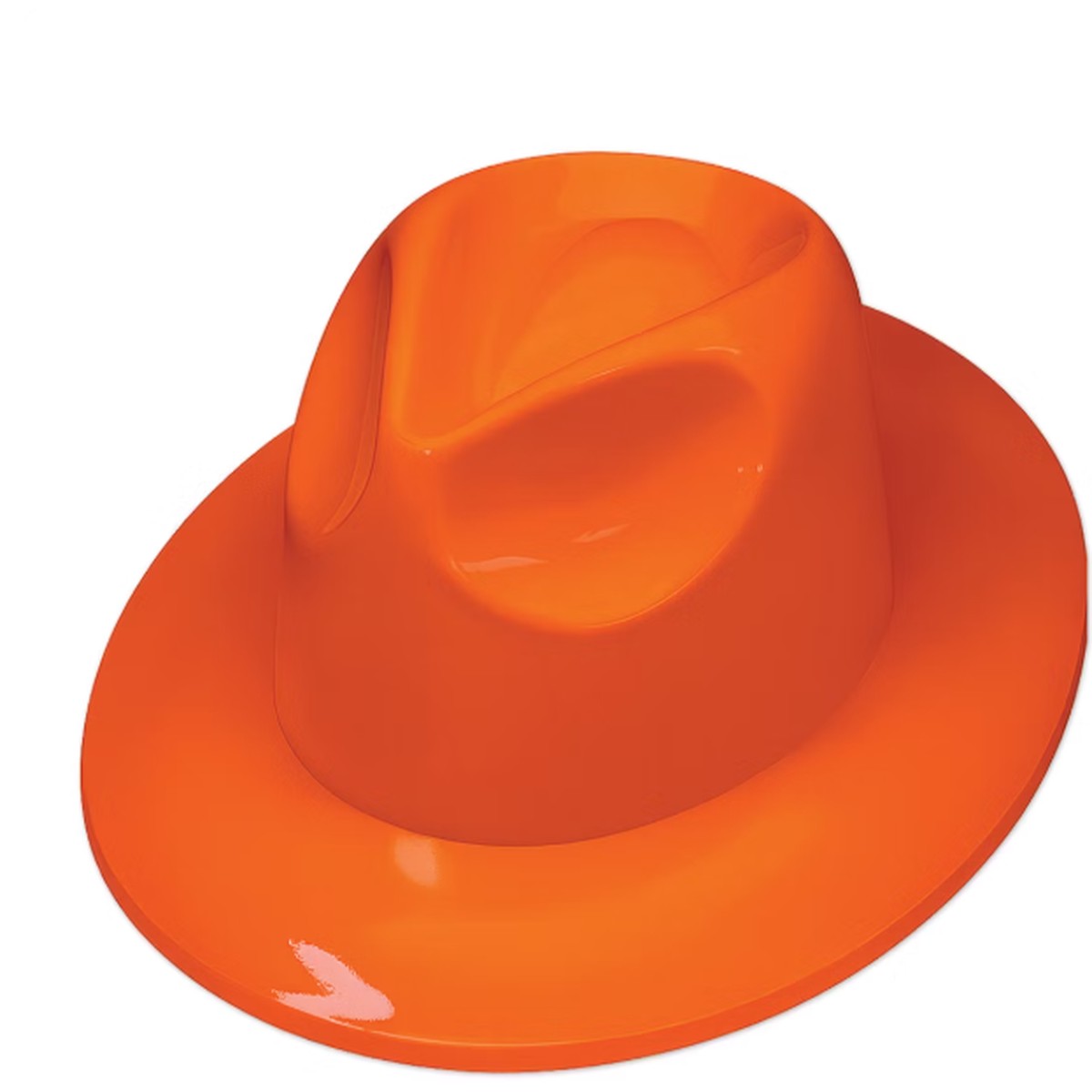 Plastic Fedora - Orange | 1ct