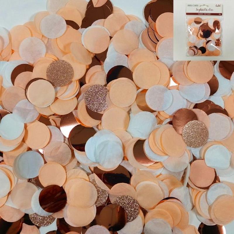 Confetti Rose Gold Round