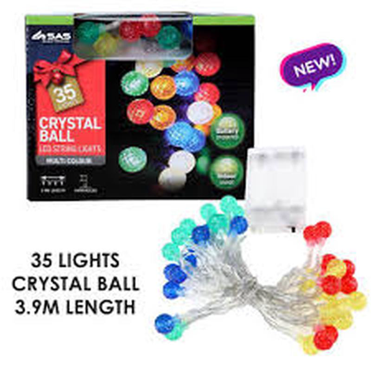 BALL SHAPE BO LIGHTS 35PK MULTI CLR