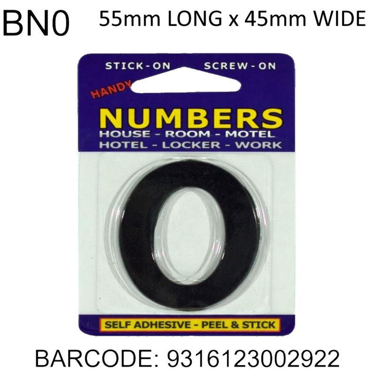 NUMBERS ADHESIVE 0