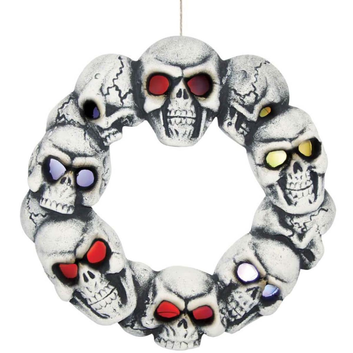 Skull Wreath with Lights