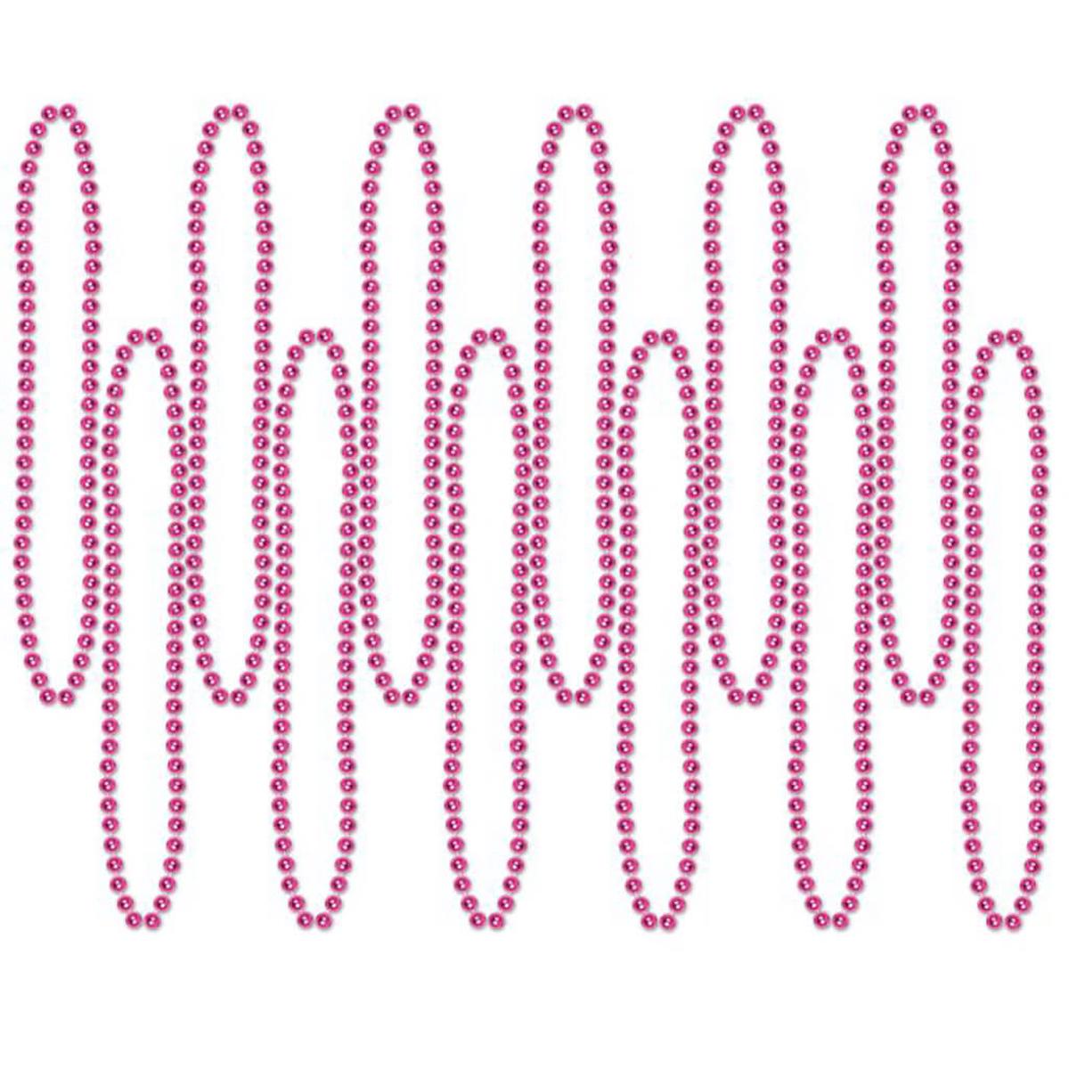 Party Beads Small Round Cerise