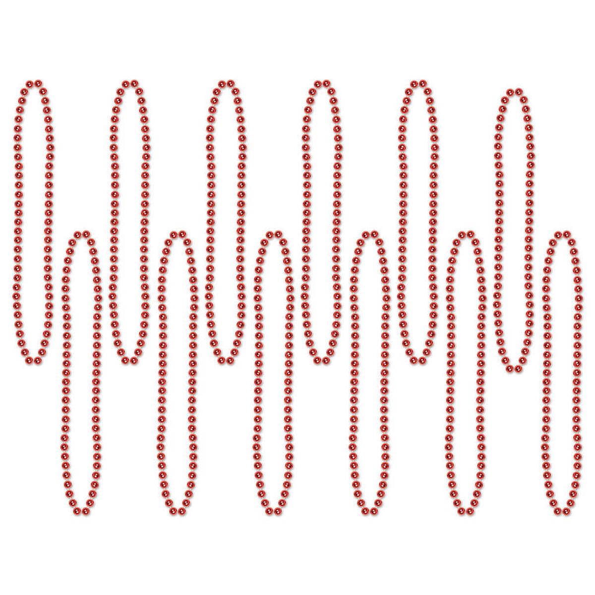 Party Beads Small Round, Red