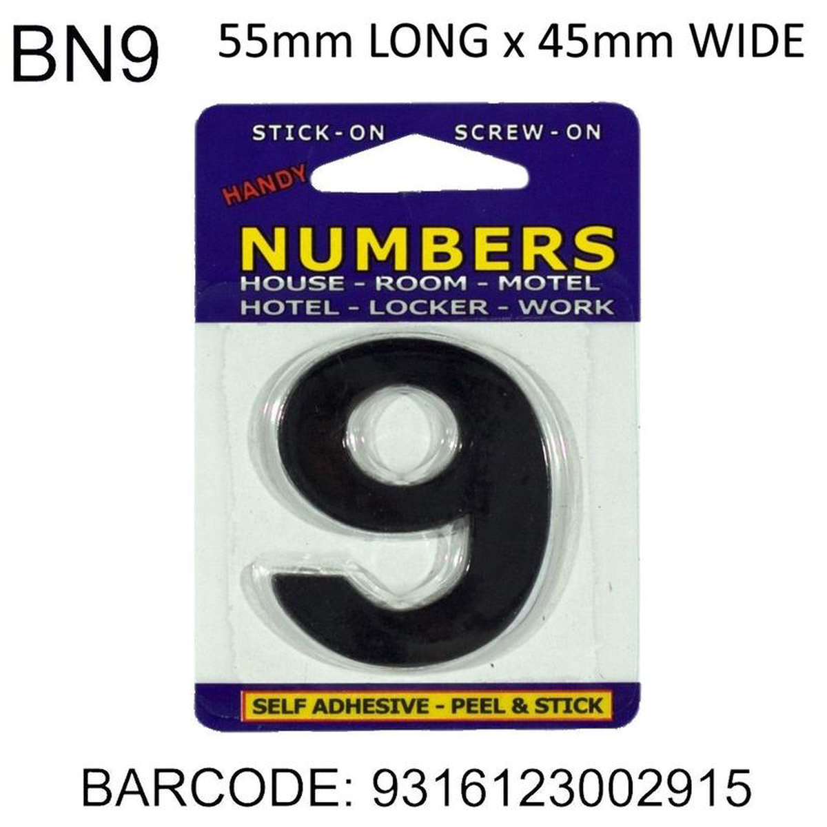 NUMBERS ADHESIVE 9