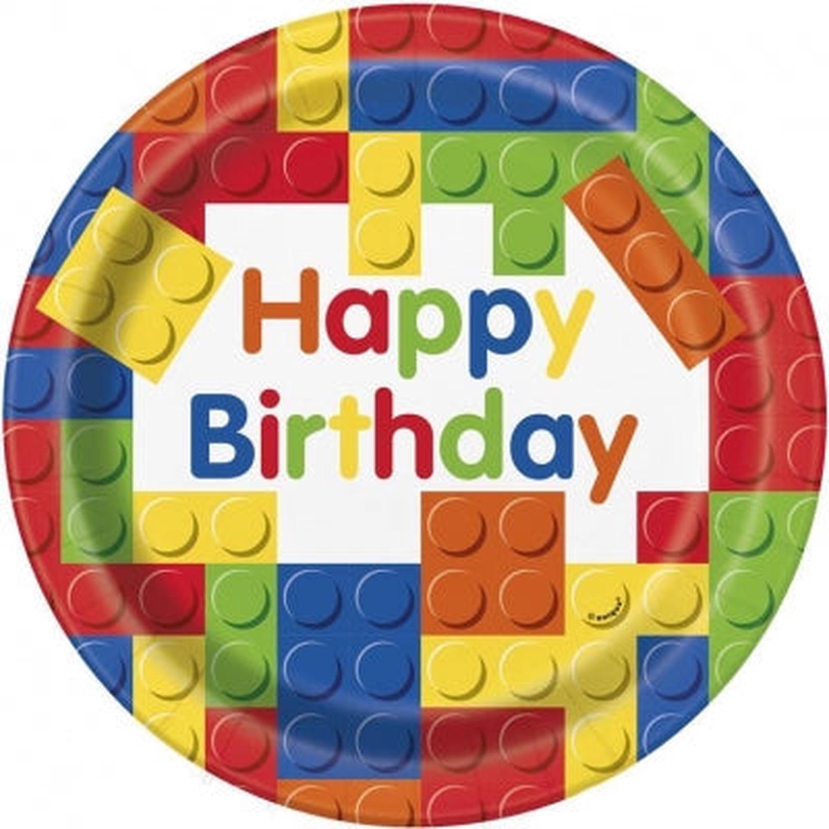 8 x Building Blocks 9" Plates