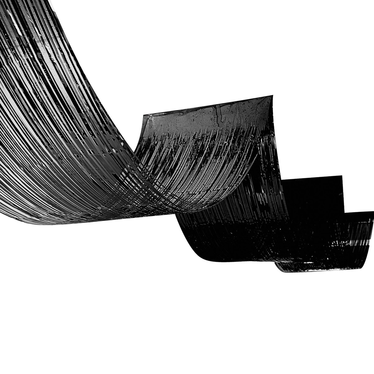 1-Ply Metallic Fringe Ceiling Curtain - Black | 1ct