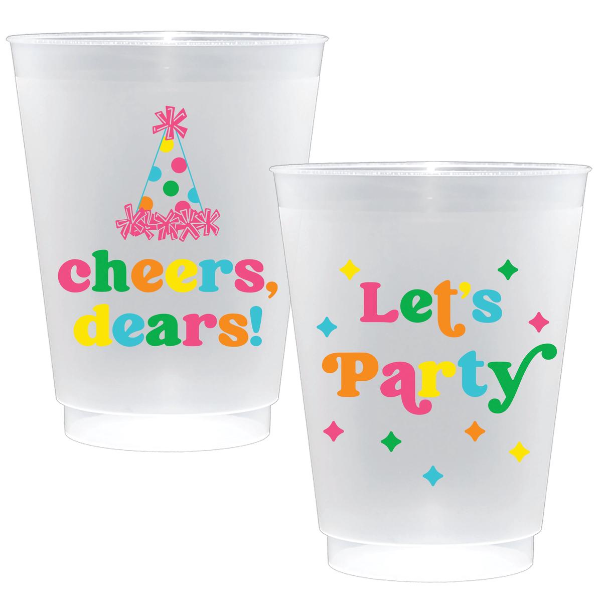 Frosted Plastic Cups - Celebration - 16oz