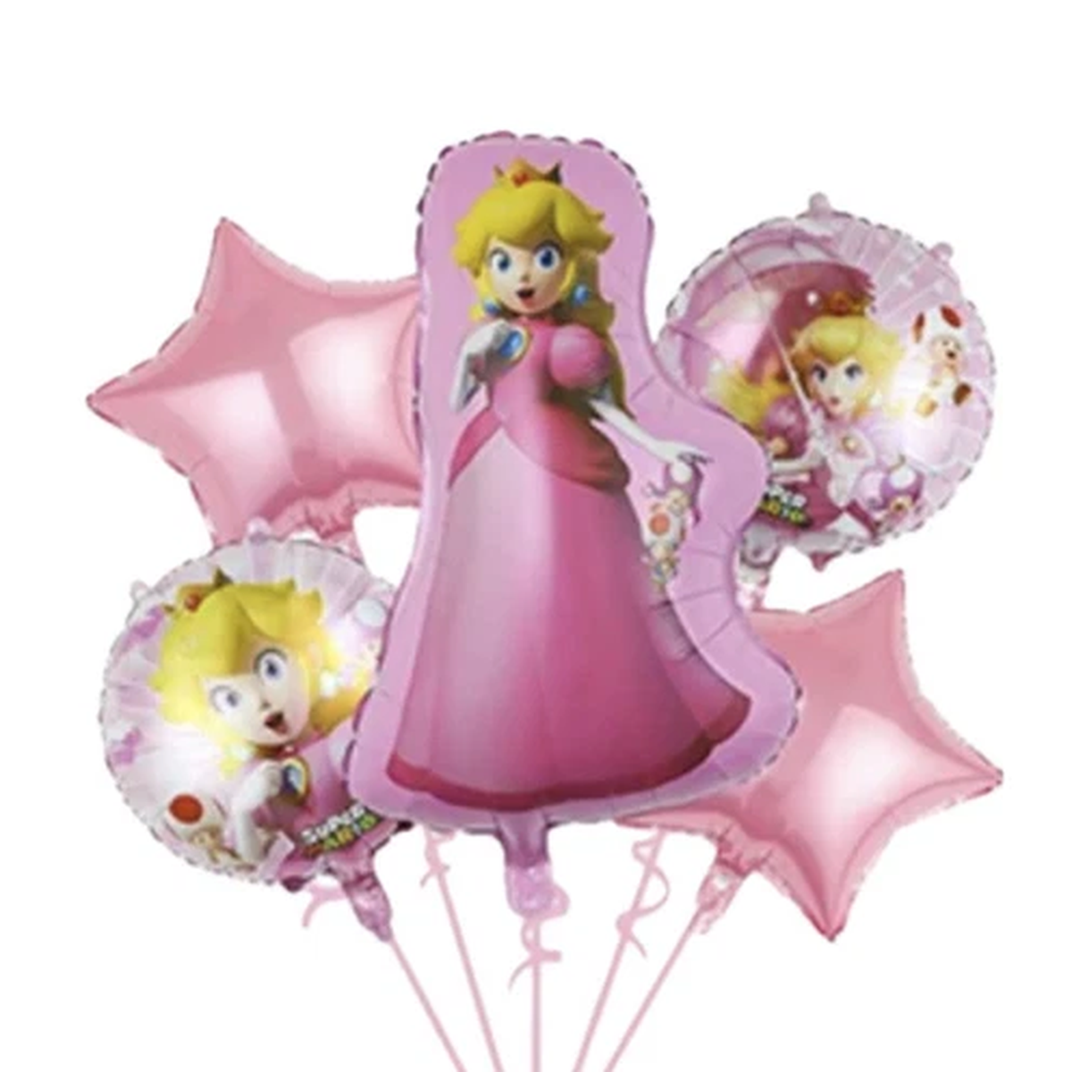 (5 Pack) Super Mario Princess Peach Balloon Pink Birthday Party Decoration