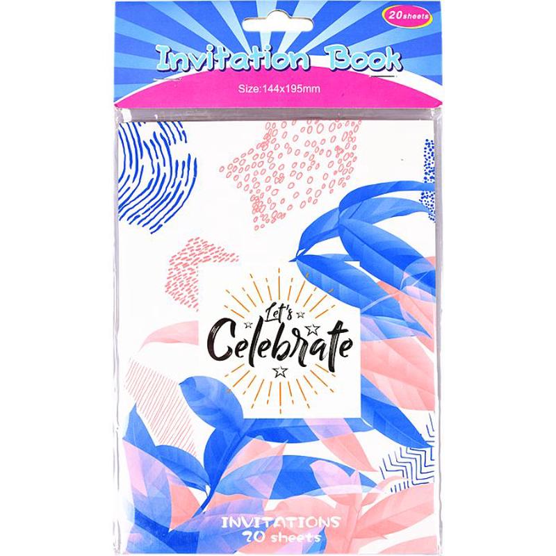 Invitation Pad - Celebration Patterned 20pk