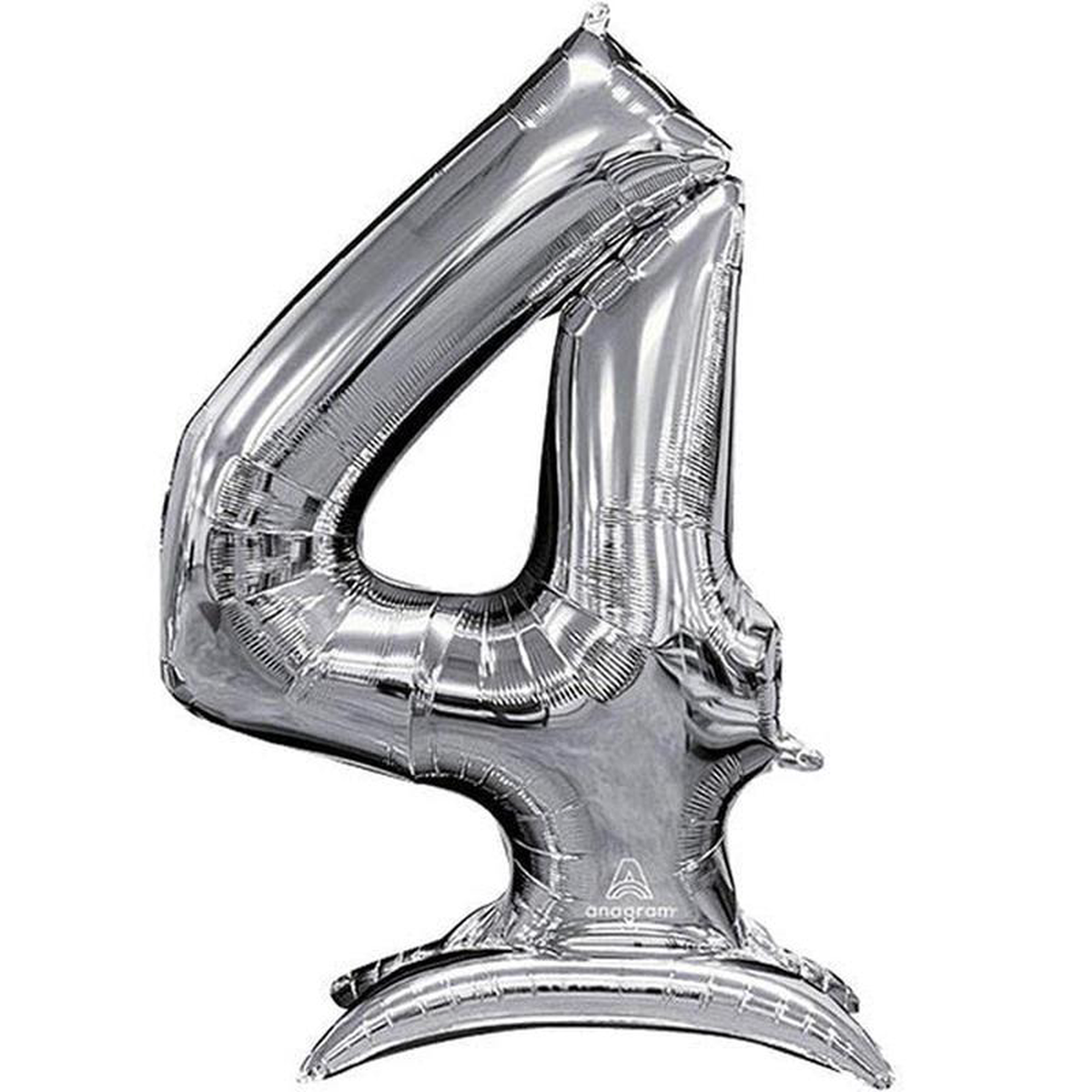 Numeral Balloon With Stand Silver 4