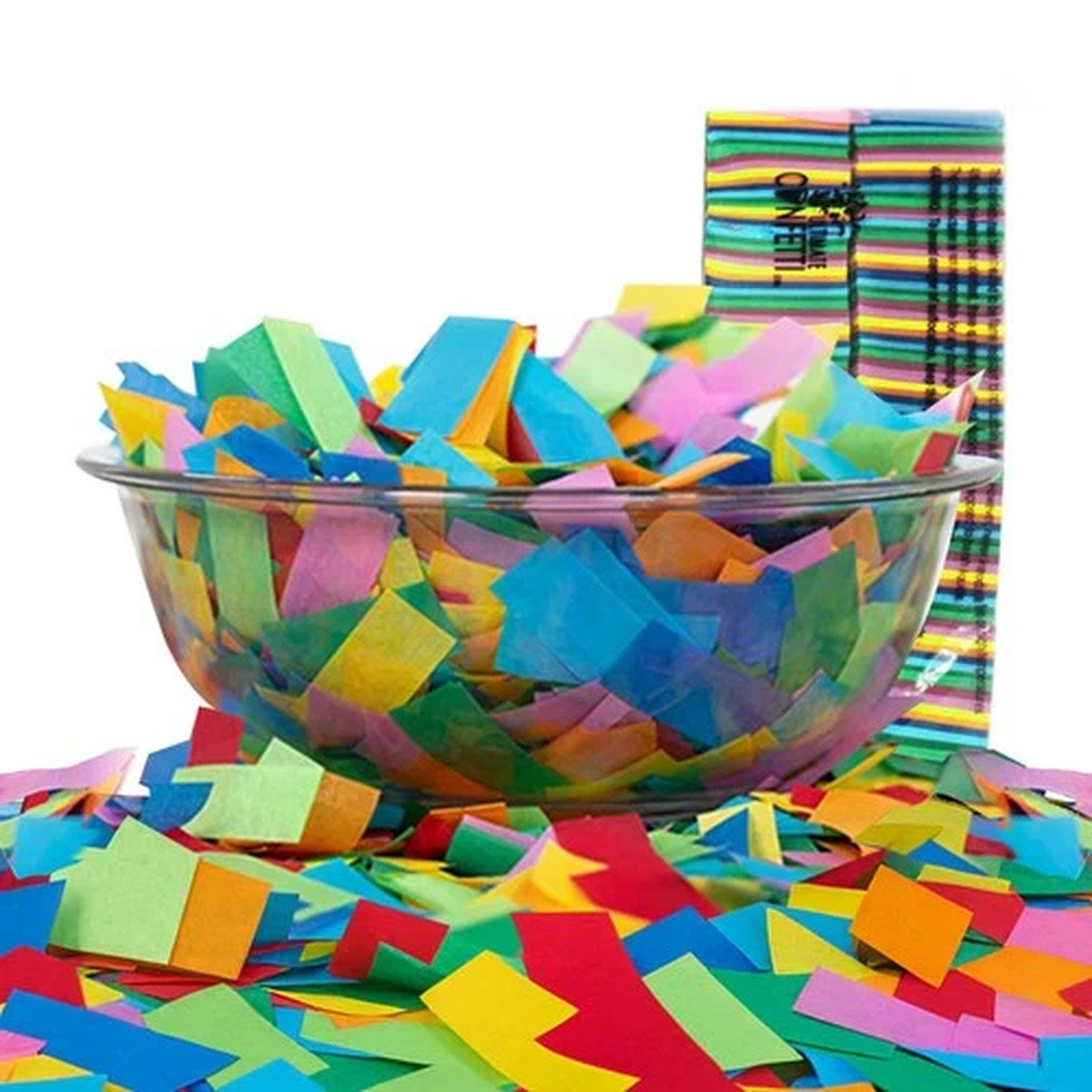 Biodegradable Confetti - Multicolor 1 lb Rectangular Tissue Paper for Cannons