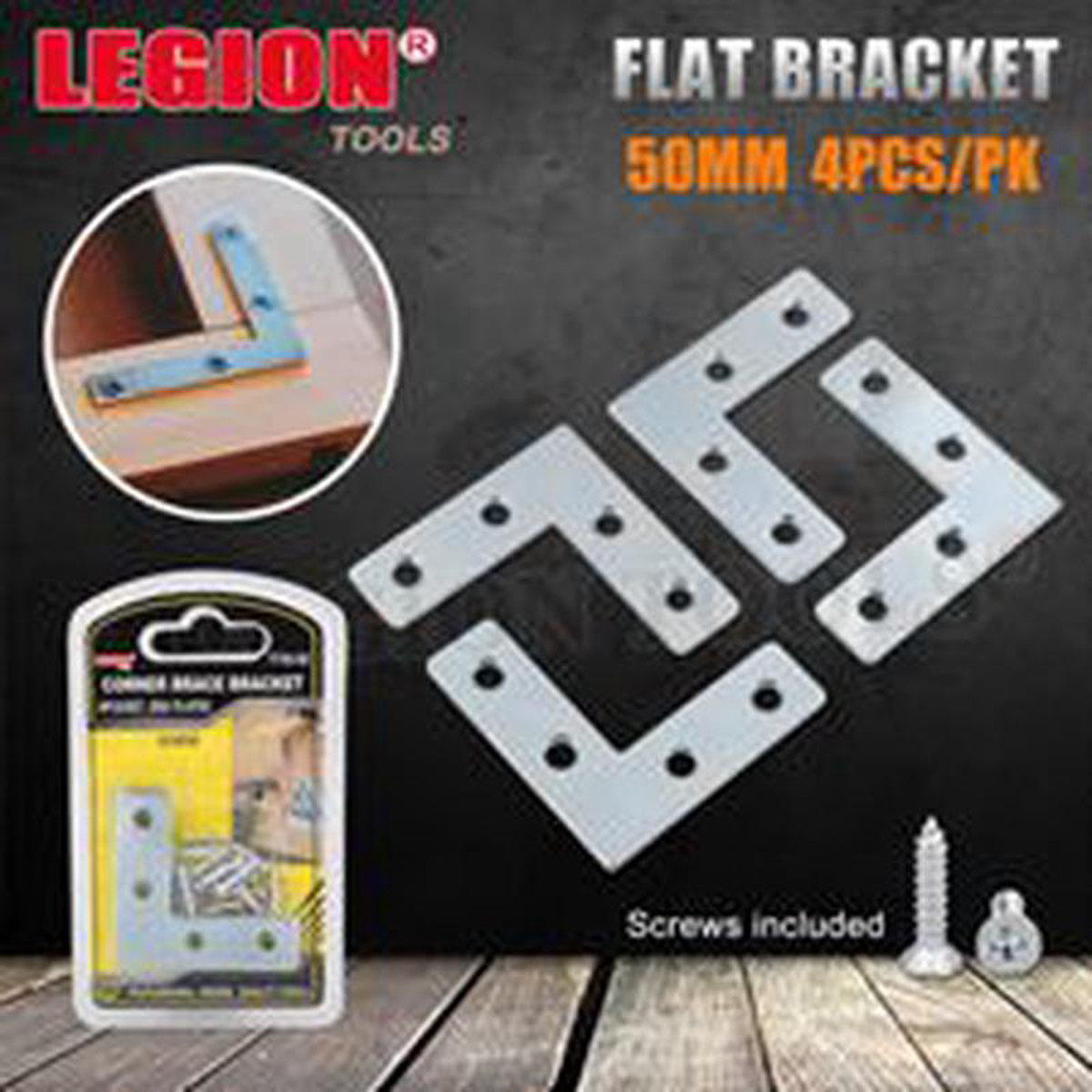 BRACKET CORNER BRACE 50MM 4PC