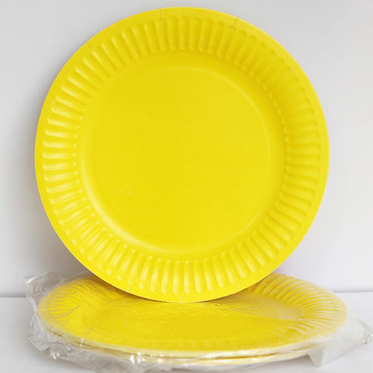 Matte Yellow Paper Plate