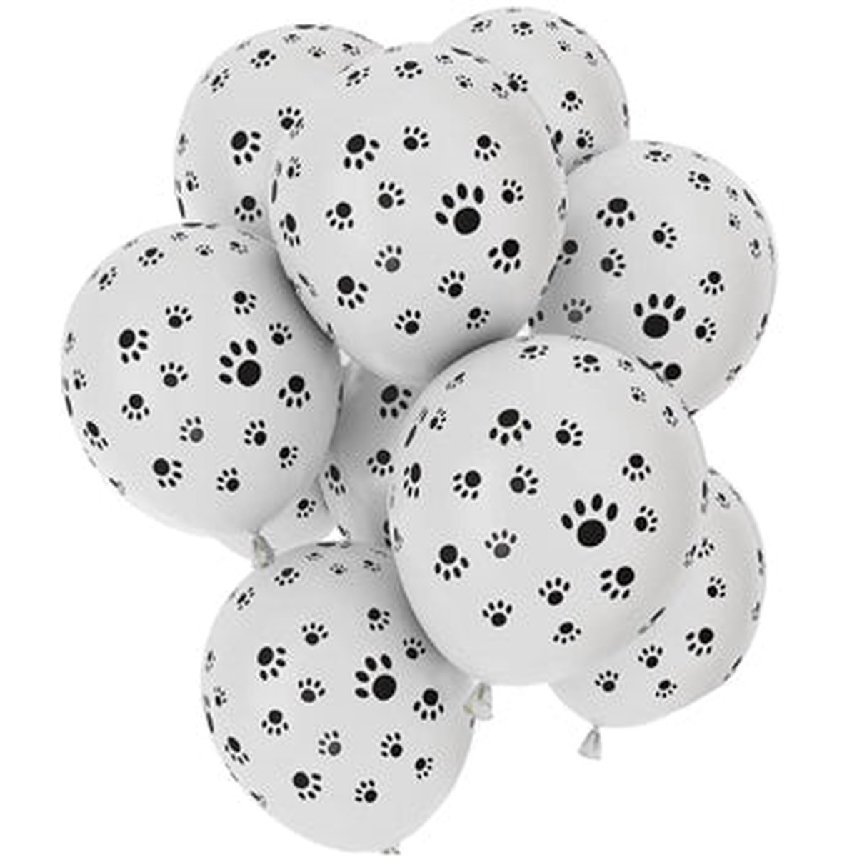 Paw Print White Latex Balloons