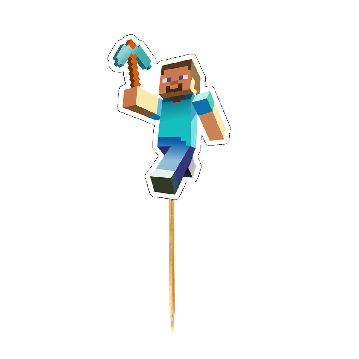 Minecraft Theme Cup Cake Topper