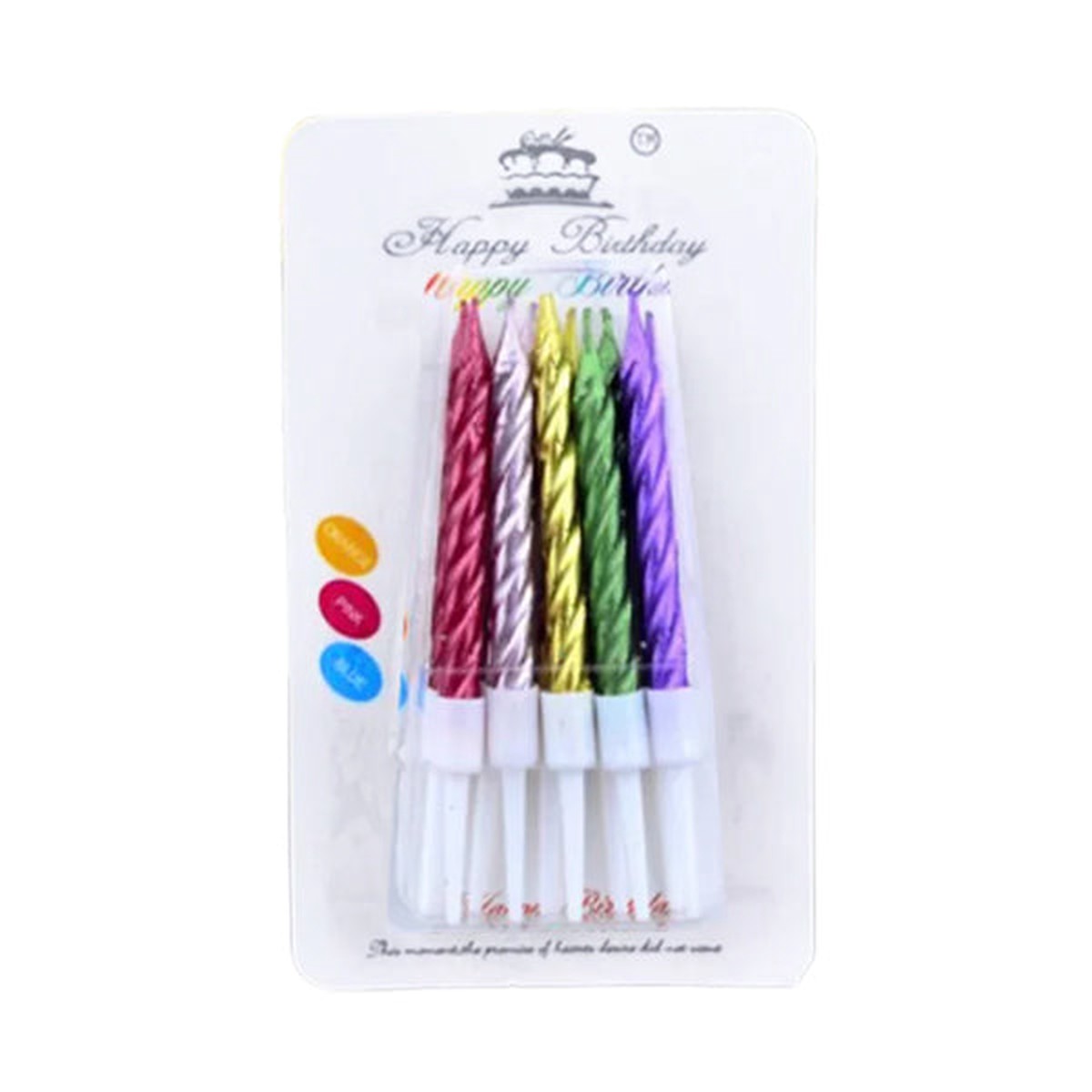 Metallic Chrome Assorted Colour Candles
