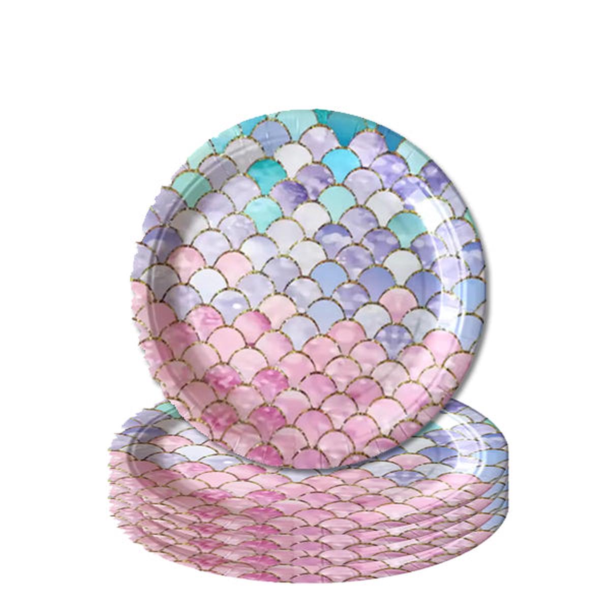 Mermaid theme Paper Plates