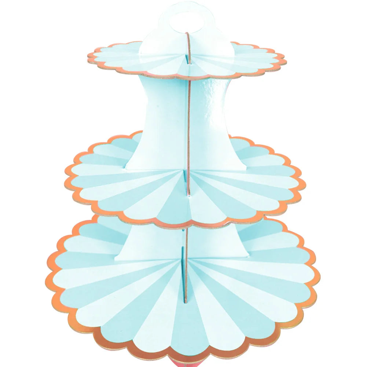 3 Tier White and Green Cupcake Stand