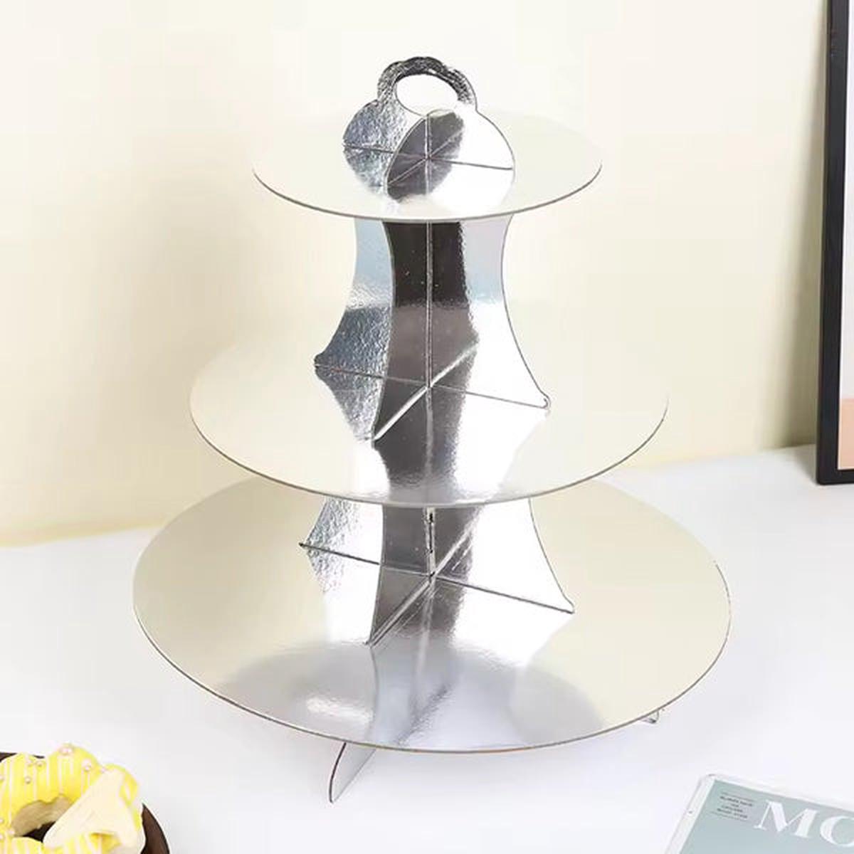 Metallic Silver Cupcake Stand