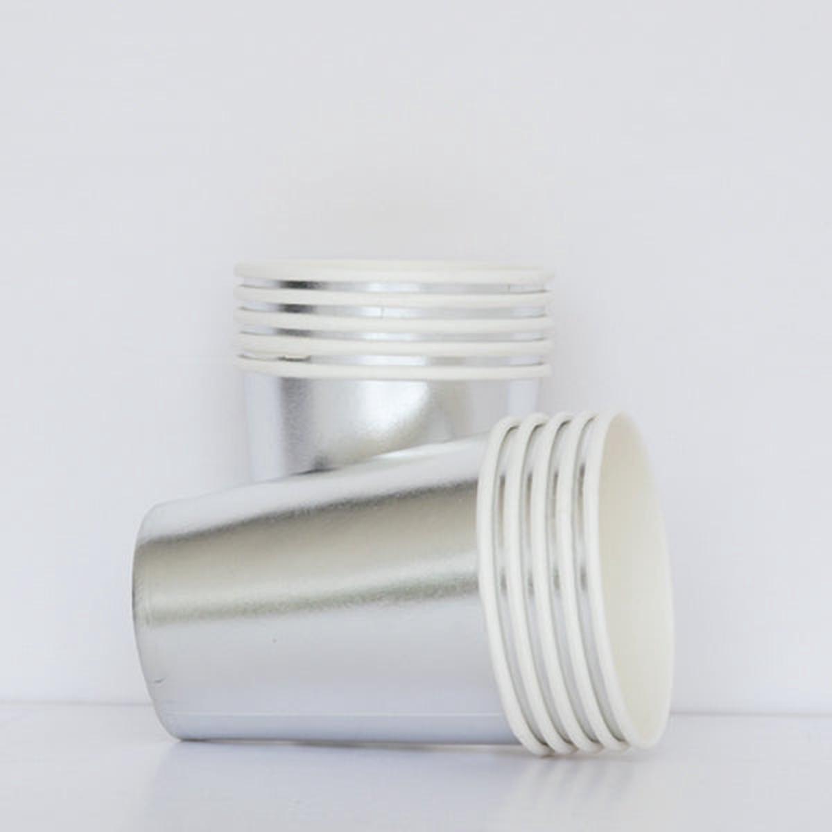 Metallic Silver Paper Cups