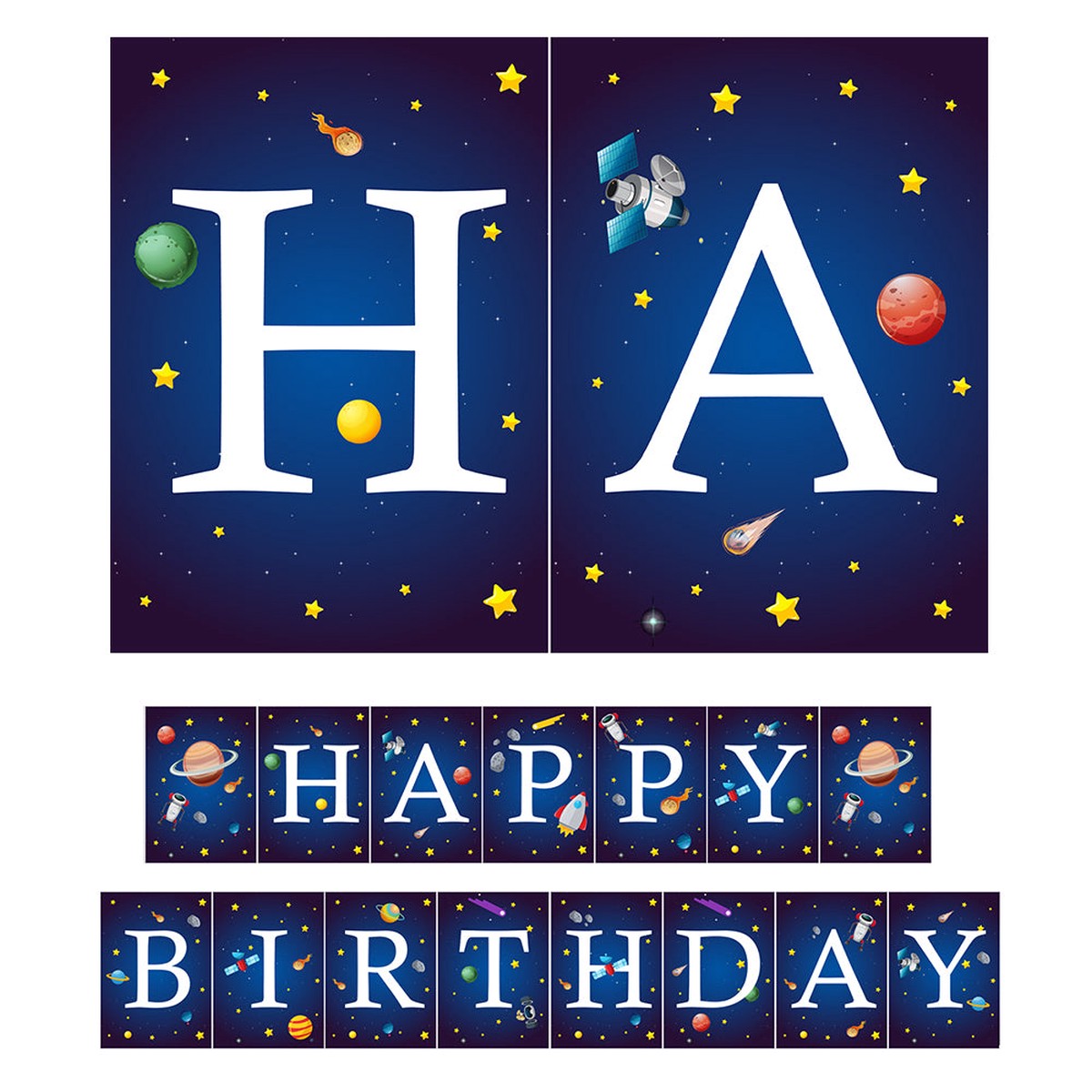 Outer Space Customized Birthday Banner