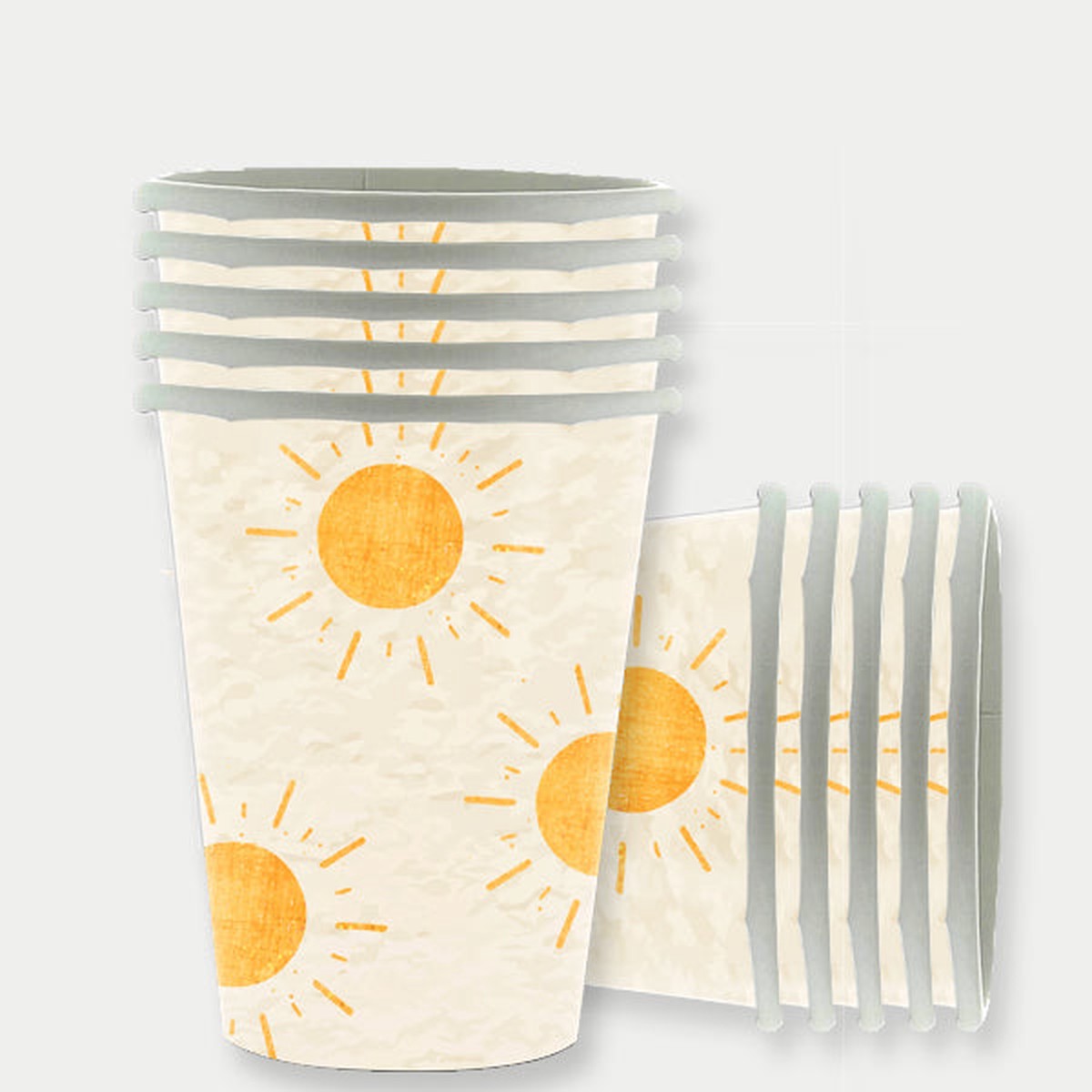 Sun Theme Paper Cups