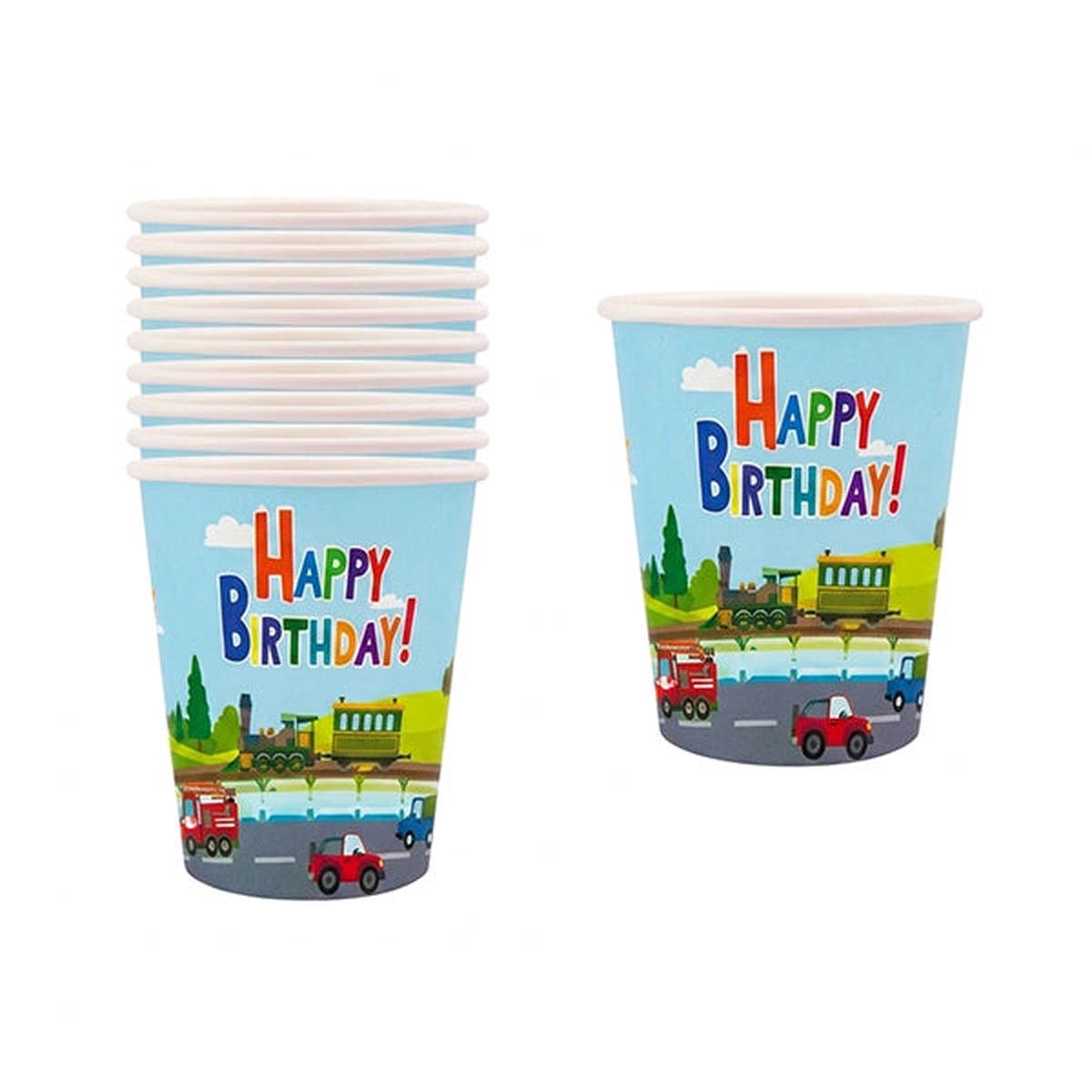 Transport Theme Paper Cups