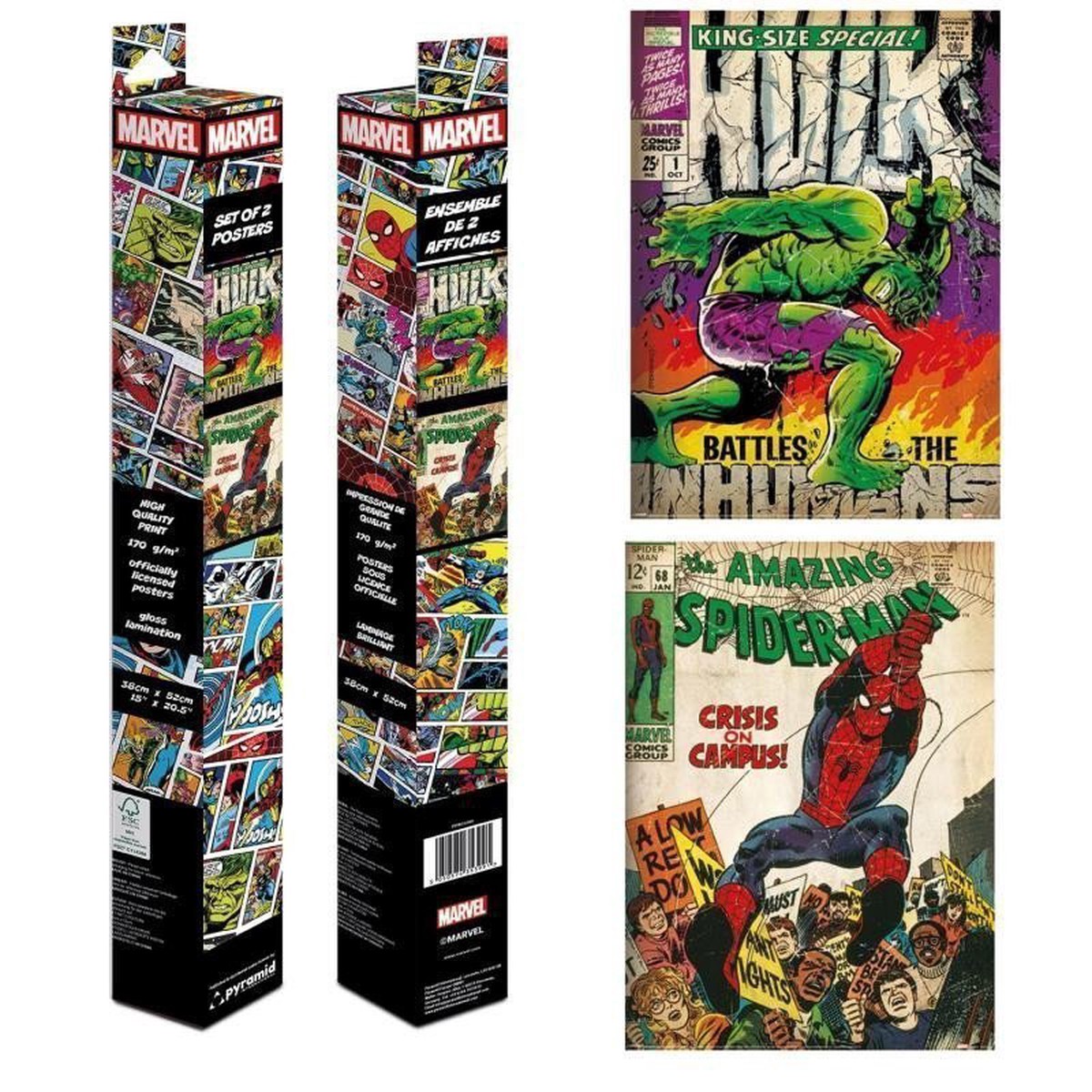 Marvel Comics set plakt 2ks