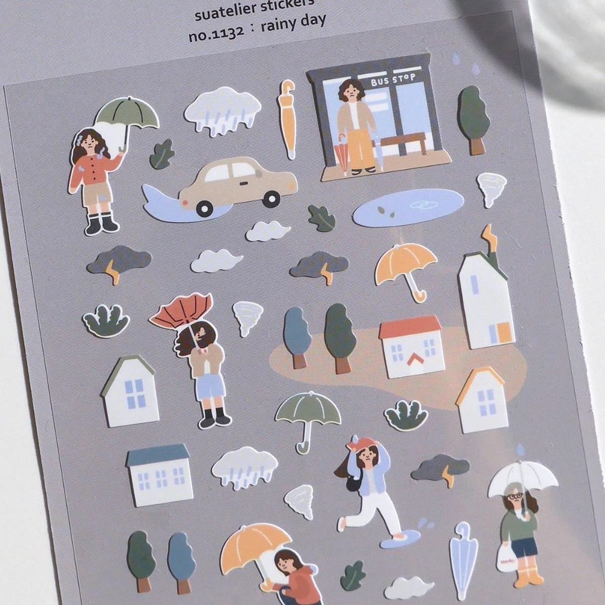 Rainy Day 1132 Suatelier Daily Deco Stickers