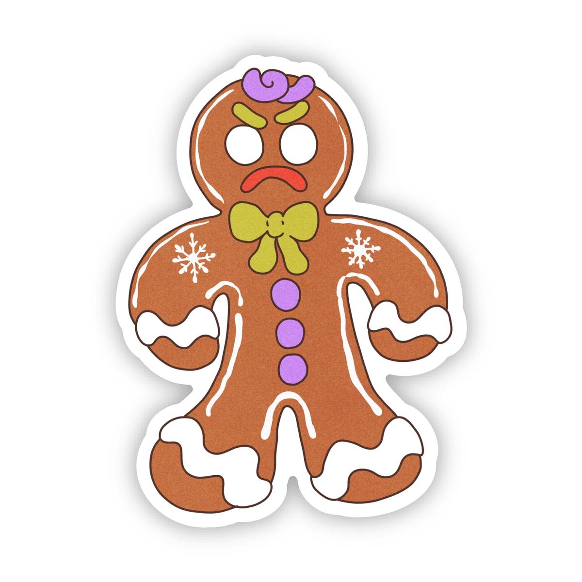 Angry Gingerbread Man Sticker