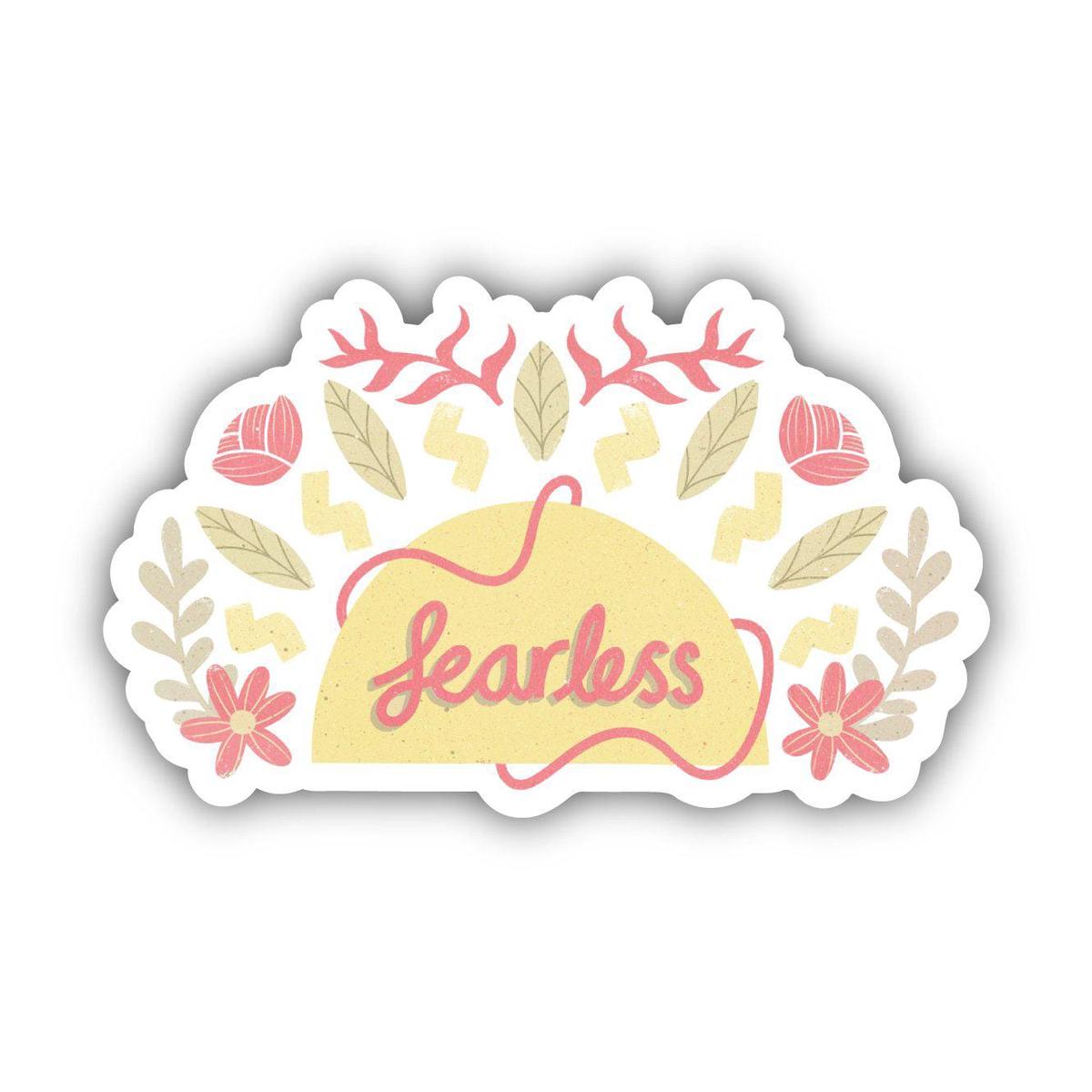 Fearless Cursive Floral Sticker