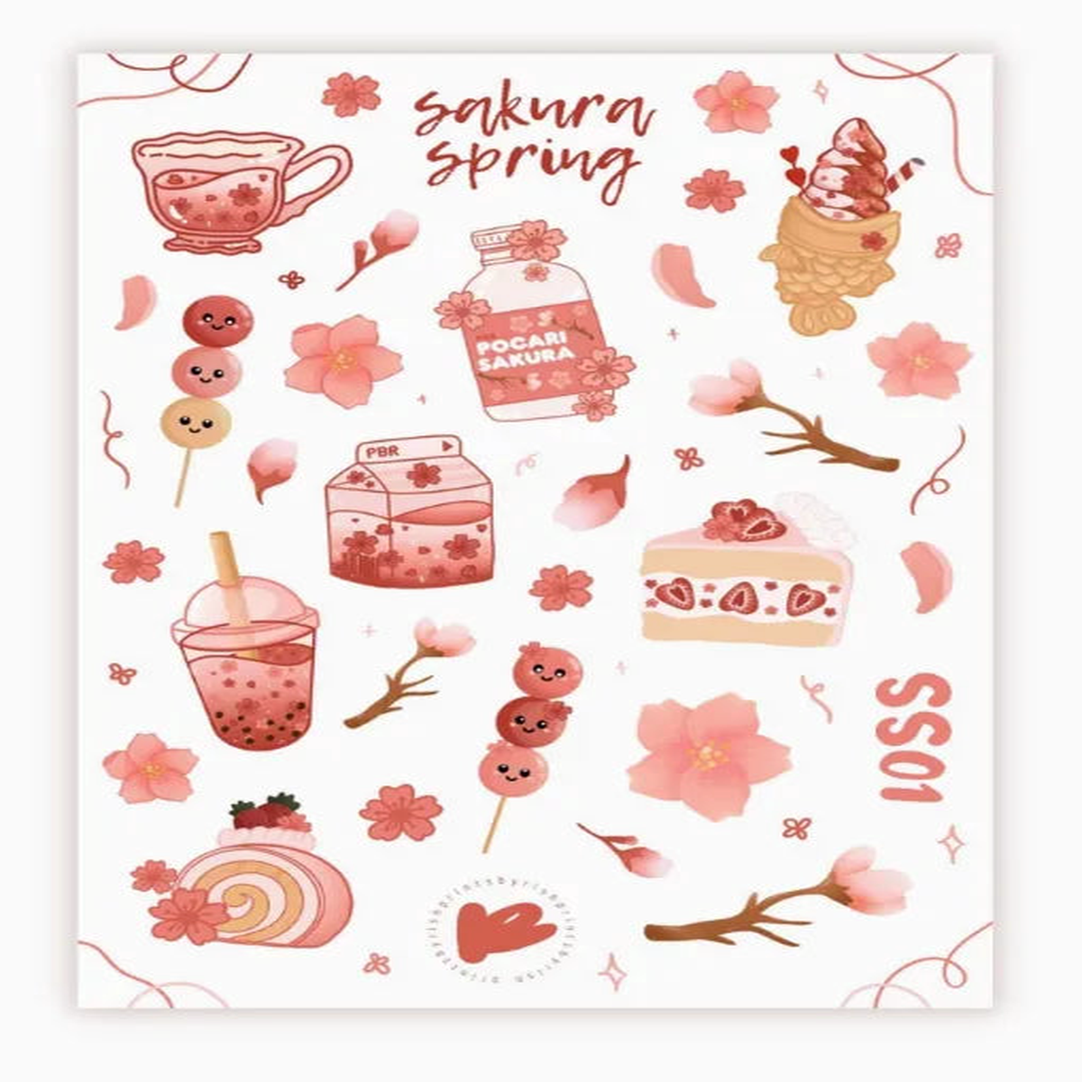 printsbyrish Sakura Spring Sticker Sheet