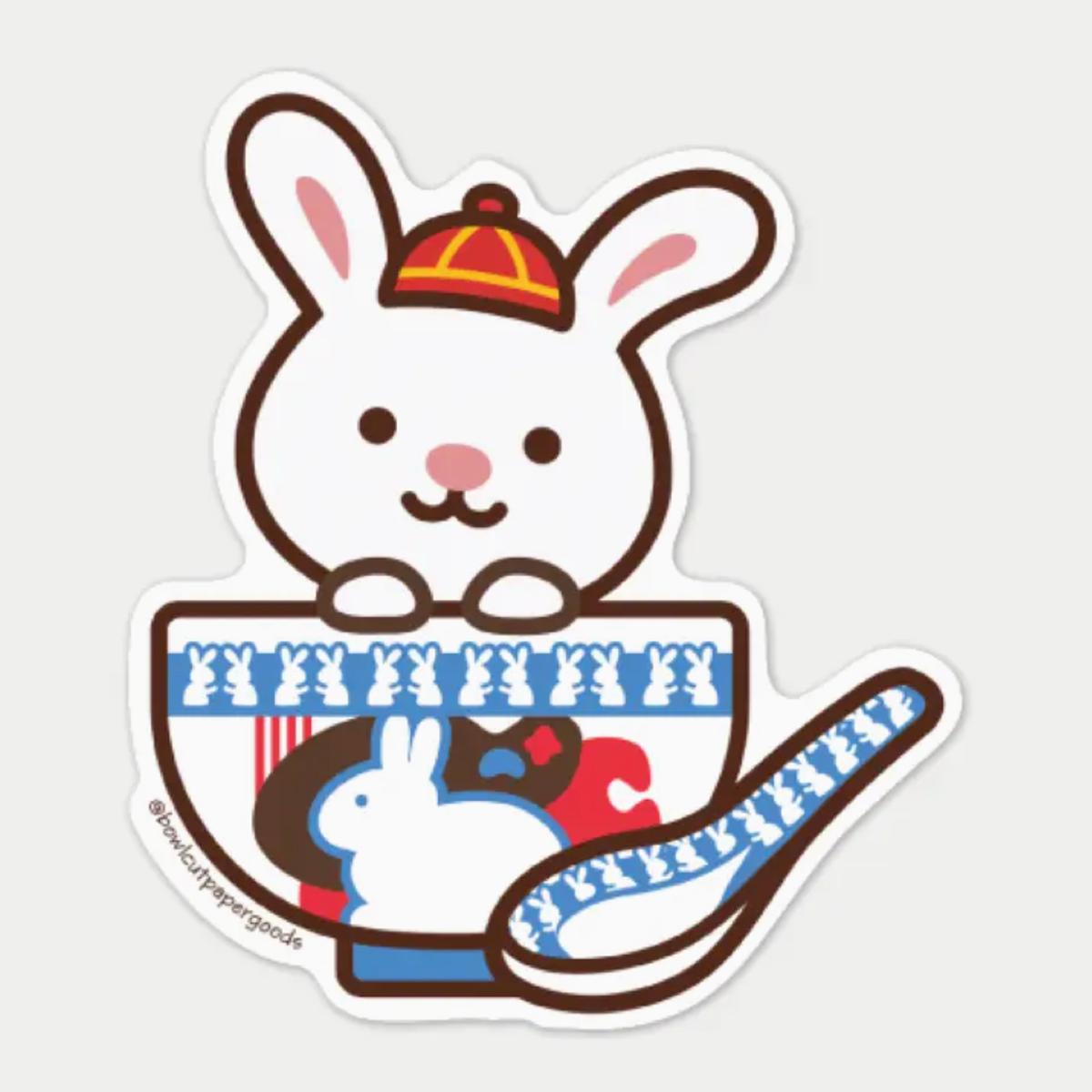 White Rabbit Candy Bowl Sticker