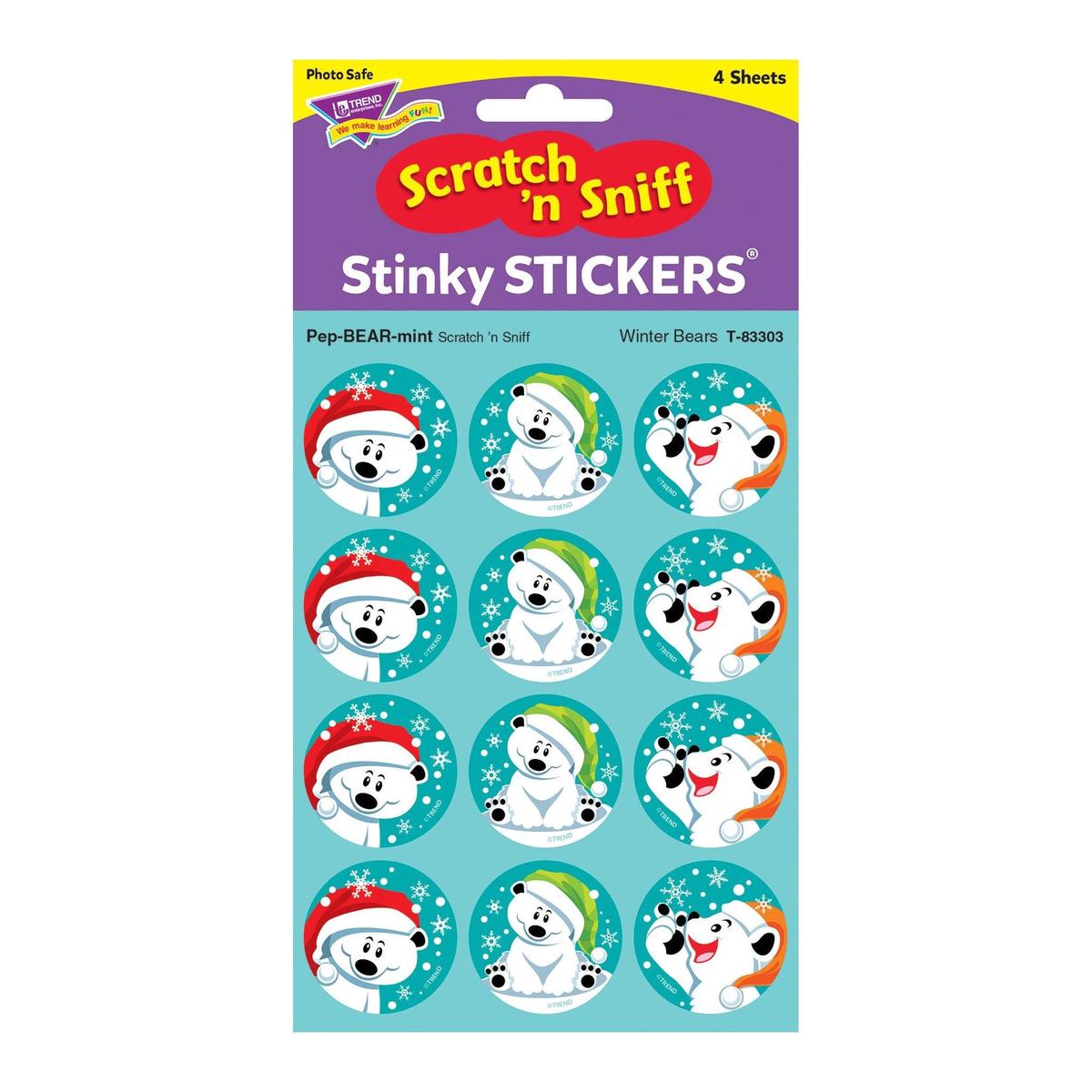 Winter Bears Stinky Stickers