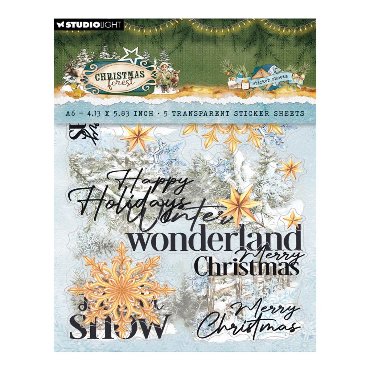 Studio Light Christmas Forest Transparent Stickers - Elements & Texts
