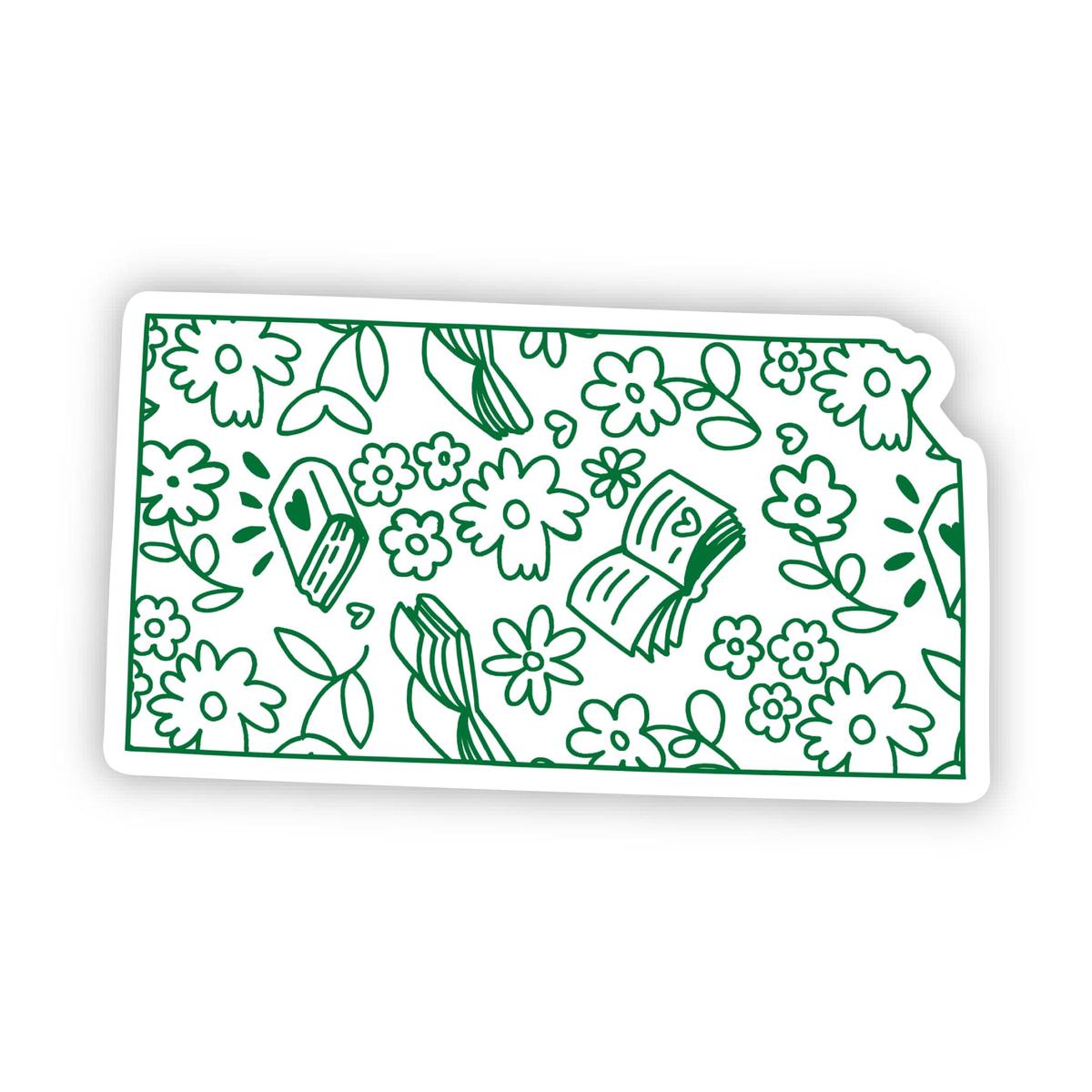 Kansas Bookish Pattern Sticker