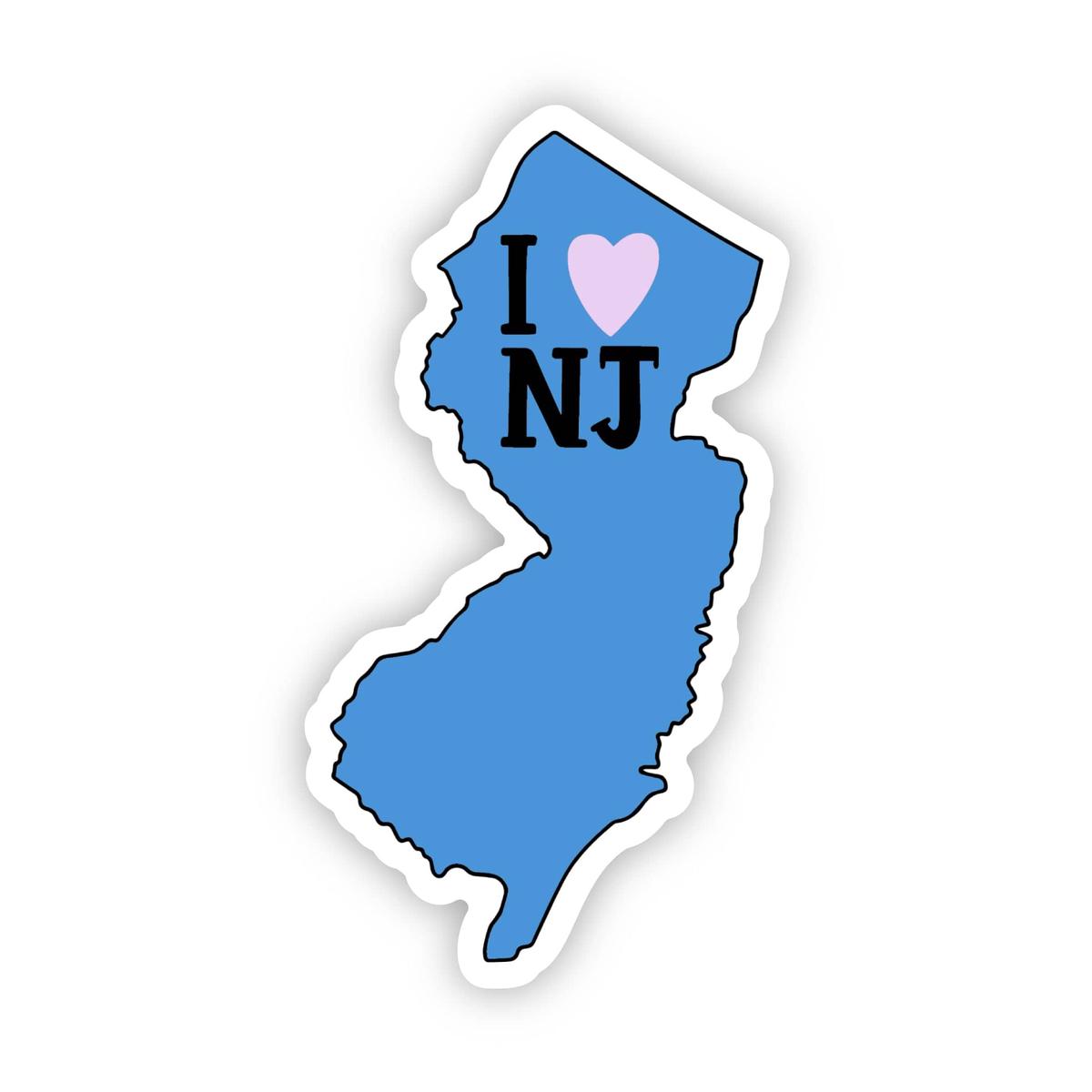 "I Love New Jersey" State Sticker