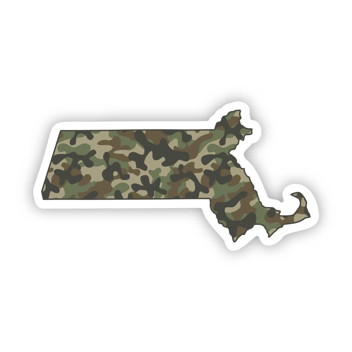 Massachusetts Camo Pattern Sticker