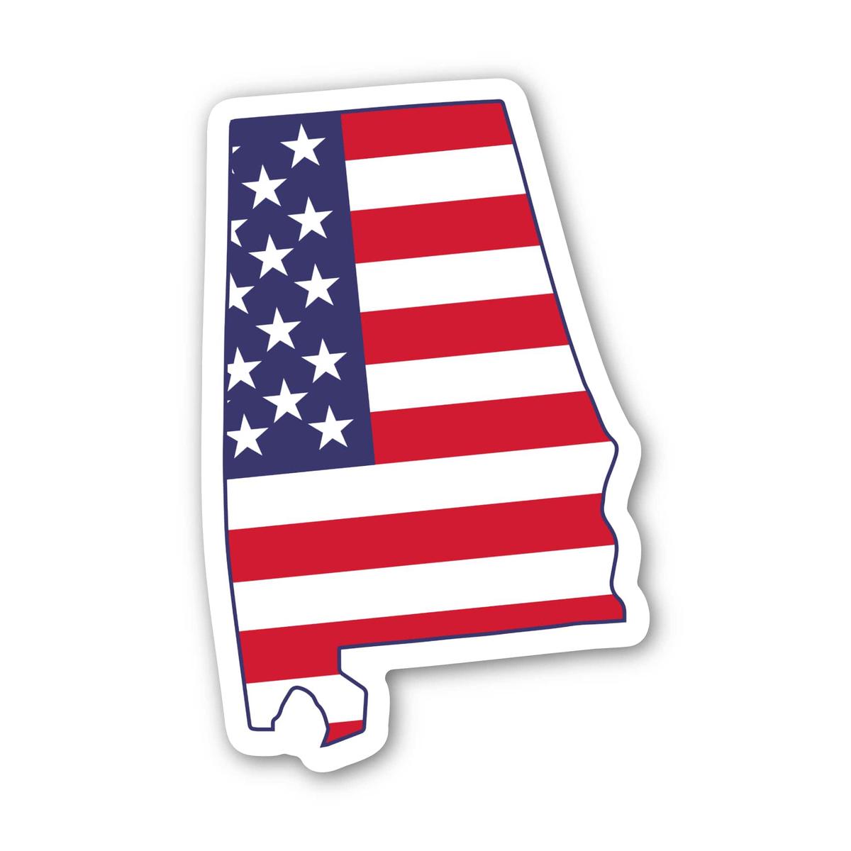 Alabama USA Flag Pattern Sticker