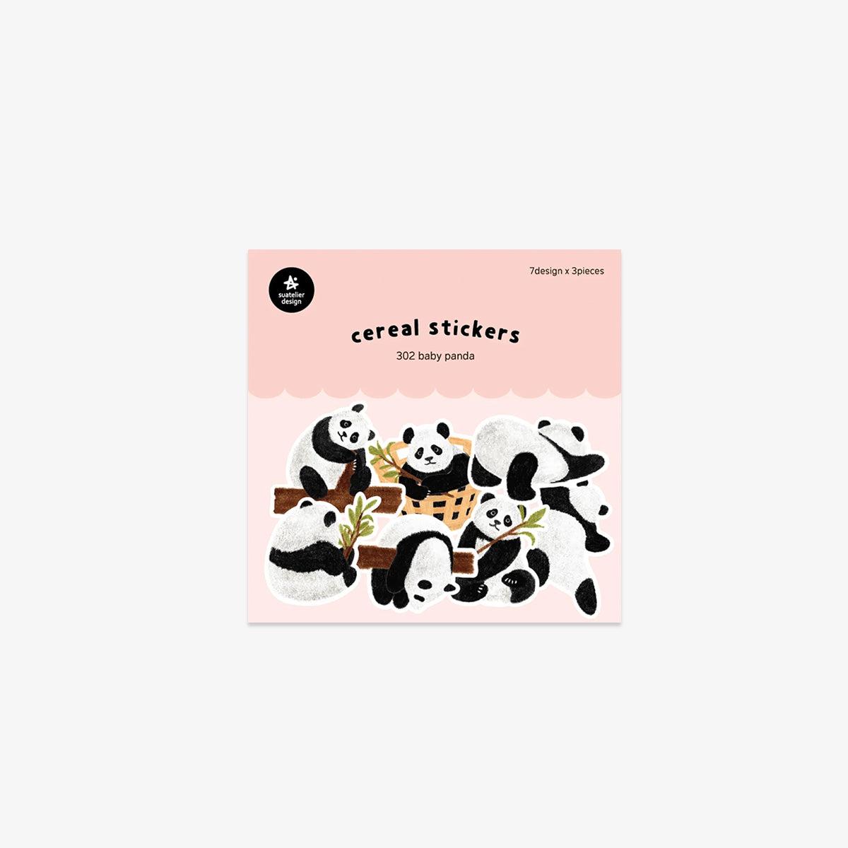 CEREAL STICKERS // BABY PANDA
