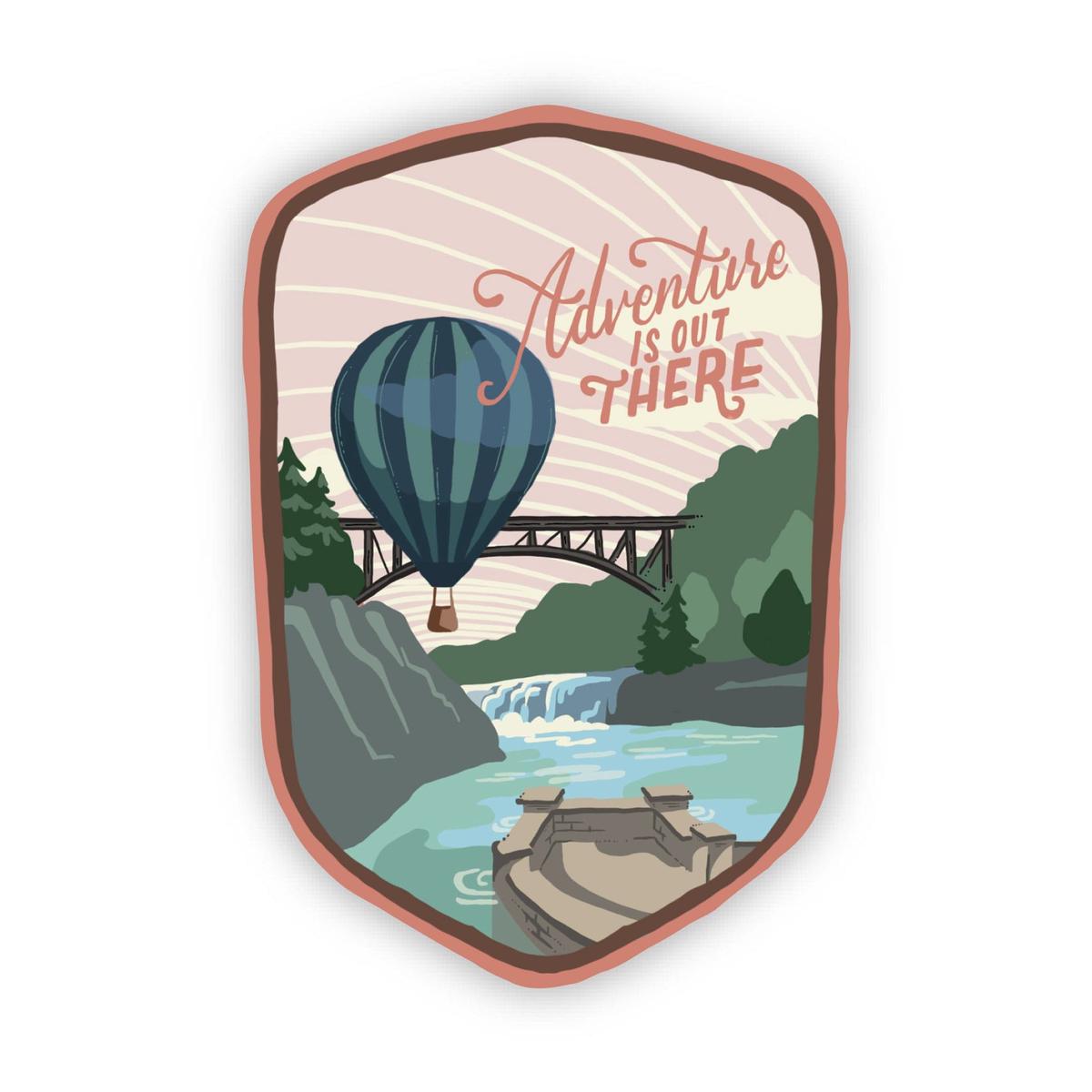"Adventure is out there" Hot Air Balloon Travel Sticker