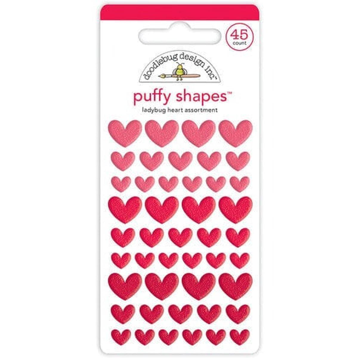 Puffy Shapes Ladybug Hearts