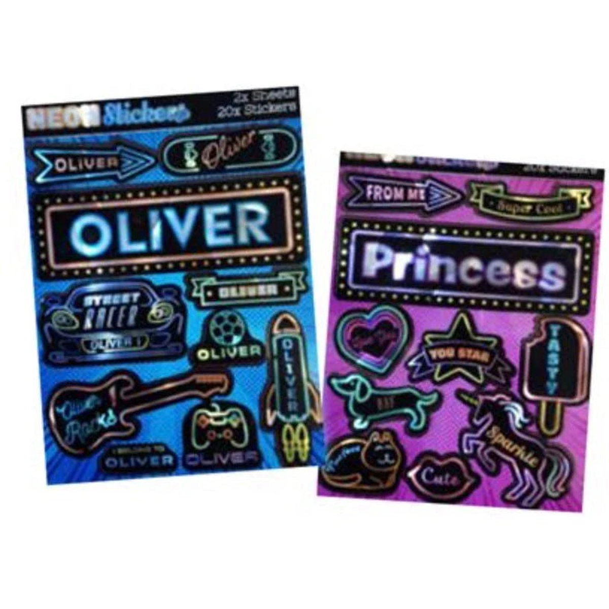 Neon Name Stickers - Alexander